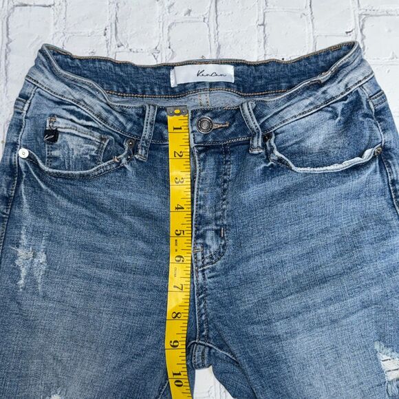 KanCan Nala Mid Rise Ankle Skinny Jeans Women’s Distressed Frayed Hem - Picture 7 of 8